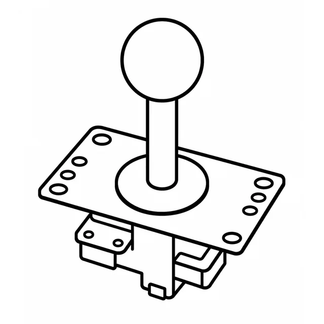 Illustration of arcade joysticks