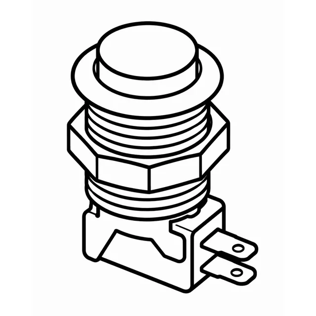 Illustration of a large round arcade pushbutton for a custom input layout