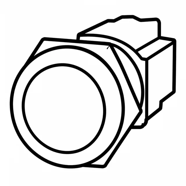 Illustration of a panel-mount pushbutton with an illuminated ring
